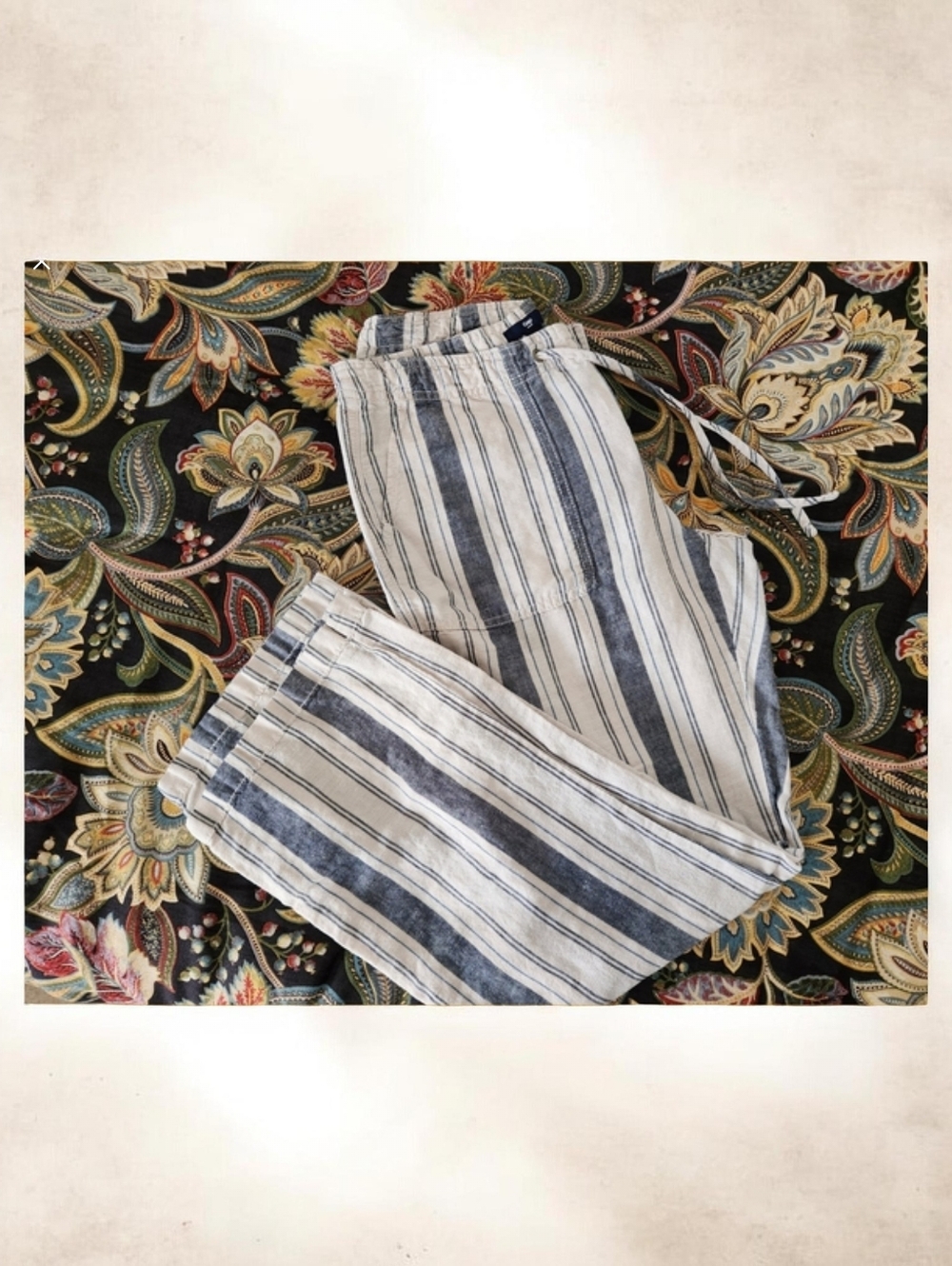 Gap Linen Blend Women's Striped Pants Preloved